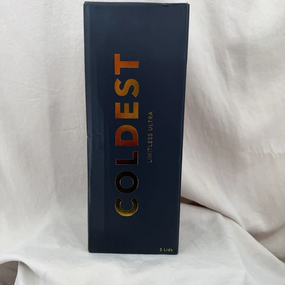 Coldest Limitless Ultra Bottle Mr. Snowie‎ 36 oz Tumbler Blue Red Winter 3 Lids - Picture 4 of 8